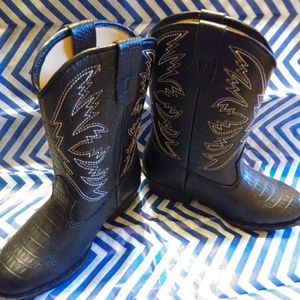 Black Cowboy Boots-Boys
